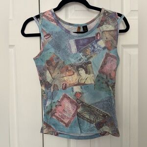 Vintage Collage Print Women's Tank Top